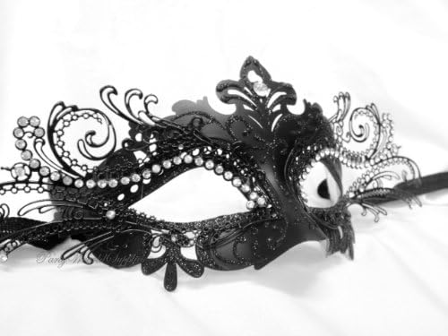 Masquerade Ball Mask Venetian mask luxury laser cut metal mask w Crystals