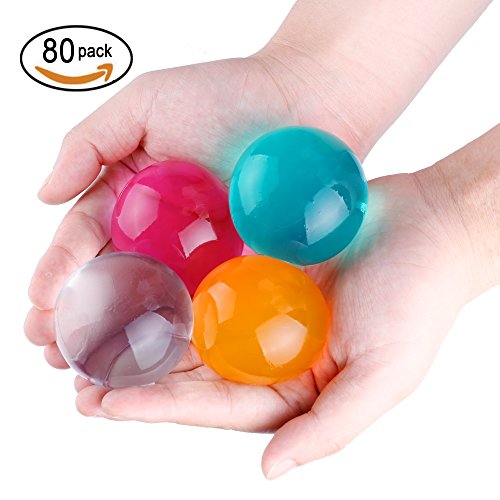 SUBANG 80 Pcs 1.5"-1.8" Super Water Beads Growing Jelly Gel Balls for Wedding,party,Planting Flowers Décor
