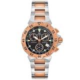 Burett Men's B4202DBCA Neo Abyss Collection Chronograph Stainless Steel and Rose Gold Tone Watch
