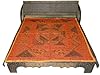 Mogulinterior Bedspread- Sequin Orange Embroidery Bedding Tapestry Throw