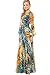 ACEVOG Women Summer Tropical Flower Printed Chiffon Long Sleeve Beach Dress