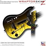 Fire Yellow Skin fits Band Hero, Guitar Hero 5 & World Tour Guitars for Nin ....