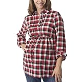 Liz Lange® for Target® Maternity Plaid Fashion Shirt – Red/Ebony