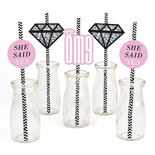 OMG, You're Getting Married! - Engagement Party Straw Decor with Paper Straws - Set of 24