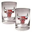 Chicago Bulls NBA 2pc Rocks Glass Set - Primary Logo by Great American Products