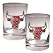 Chicago Bulls NBA 2pc Rocks Glass Set - Primary Logo by Great American Products