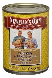 Newman's Own Organics Chicken & Brown Rice Formula for Dogs, 12.7-Ounce Cans (Pack of 12)