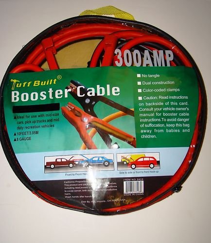300 Amp Jumper Cables Heavy Duty Battery Booster 8 Gauge 12 foot