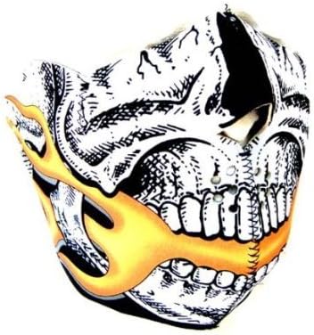 Skulskinz Neoprene Half Face Mask - (Skull & Flames)