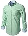MONDAYSUIT Men's 100% Cotton Oxford Button-Down Long Sleeve Shirts