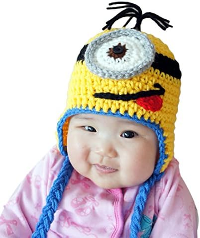 Elleplush® Handmade Despicable Me Toddler Baby Minion Crochet Hat (8~24 months, One Eye Blue)