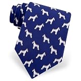 Schnauzer Profile by Alynn Dog Ties navy blue silk ties