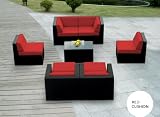 Genuine Ohana Outdoor Patio Sofa Sectional Wicker Furniture 9pc Gorgeous Couch Set