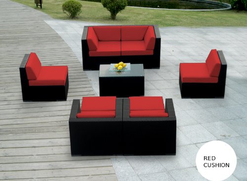 Genuine Ohana Outdoor Patio Sofa Sectional Wicker Furniture 9pc Gorgeous Couch Set with Free Patio Cover