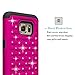Galaxy S7 Edge Case, EC™ Hybrid Dual Layer Diamond Studded Bling Crystal Rhinestone Protective Case Cover for Samsung Galaxy S7 Edge (Hot Pink+Black)