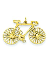14K Yellow Gold 10 Speed Bicycle Charm Pendant Jewelry