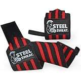 Steel Sweat Wrist Wraps and Lifting Straps for Weight Lifting, Crossfit, Powerlifting, Bodybuilding, Strongman - Premium Grade Heavy Duty to Extreme Strength for best wrist support when Weightlifting - Brace and Guard Your Wrists