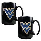 NCAA West Virginia Mountaineers Two Piece Black Ceramic Mug Set