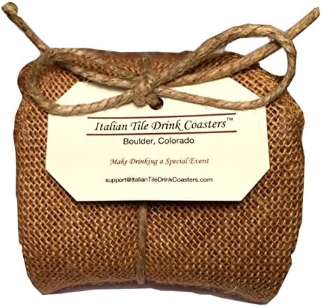 Italian Ceramic Tile Drink Coasters (Classic Beige)