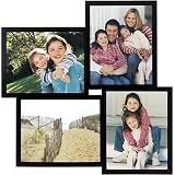 Black 4-opening wood collage frame for 8x10 prints by Malden - 8x10