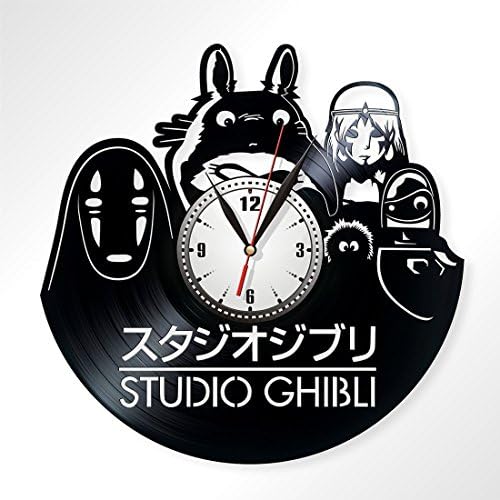 Ghibli Studio vinyl record wall clock, art home decor, decorate your home with modern art, best gift handmade, 001