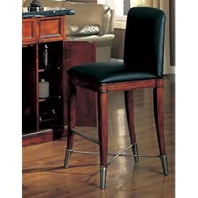 Click here to buy Contemporary Retro Black Leather Bar Stool by Coaster Company.
