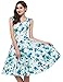 PAUL JONES Womens Flower Print Sleeveless V-Neck Vintage Dress Color B(S)