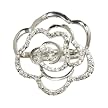 Large Sterling Silver Cubic Zirconia Flower Ring