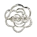 Large Sterling Silver Cubic Zirconia Flower Ring