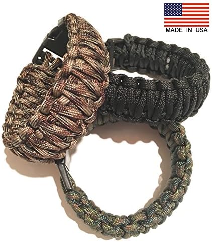 Paracor Bracelet 3 Pack Set Double Wide Large 9" with Beefy Straps Camo Survival Colors Made in the USA