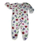 Wonder Kids - Infant and Toddler Girls Heavyweight Flower Blanket Sleeper With Feet, White, Multi