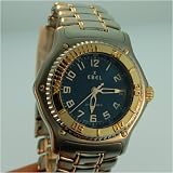 Vintage/Antique watch: Men's Ebel Discovery 18k Gold and Stainless Steel Watch with Blue Dial and Original Metal Link Band 1990's