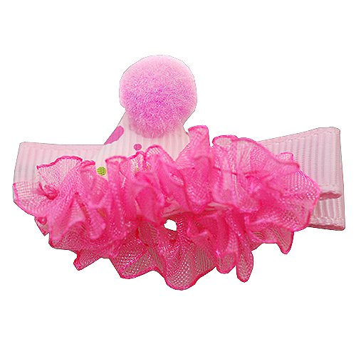 Little Girl Pink Polka Dot Party Hat Hair Clippie