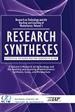Research On Technology And The Teaching And Learning Of  Mathematics. Volume 1, Research Syntheses