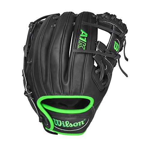 Wilson A Neon Green Infield Baseball Glove, Black/Neon Green, Right