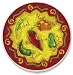 CounterArt Spicy Chili Peppers Round Stone Trivet, 6-Inch