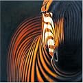 Zebra Original Hand-Painted Oil on Canvas Wall Art - 32x32"
