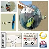 VIALUX® Spiegel für Garagenausfahrten oder als Einparkhilfe UNZERBRECHLICH D ...