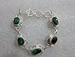 Tribal Green Onyx Studded Sterling Silver Bracelet Fashion Jewelry India