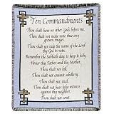 The Ten Commandments Religious Afghan Throw Blanket 48" x 60"