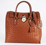 Michael Kors Hamilton NS Woven Tote Luggage Leather