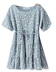 Linen Short Sleeves Floral Print  Dress