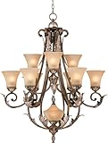 IMAGE OF Bronze Gold Finish Acanthus Leaf Ten Light Chandelier