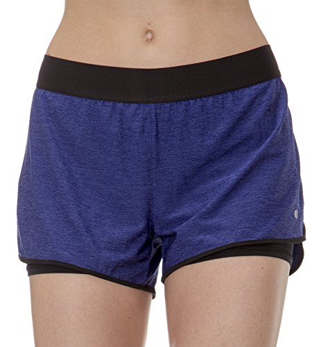 Layer 8 Womens Stretch Performance Shorts with Compression Second Layer