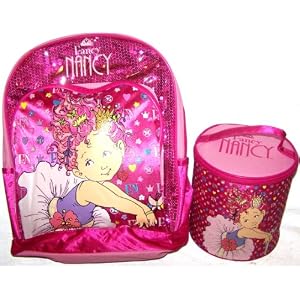 Fancy Nancy Sequined Backpack and Hat Lunchbox Set by 