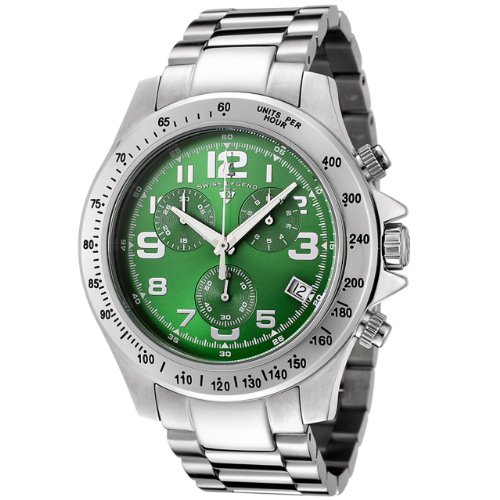 Swiss Legend Men’s 50041-88 Eograph Collection Chronograph Green Dial Stainless Steel Watch