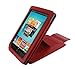 rooCASE (Red) Leather Case Cover with 22 Angle Adjustable Stand for Barnes and Noble NOOKcolor Nook Color eBook Reader - MV Series