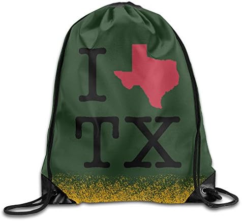 I Love Texas Basic Drawstring Backpack Bag