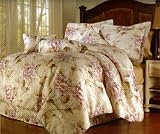 LUXURY 7 PC. FLORAL JACQUARD COMFORTER SET W/ MATCHING DECORATIVE PILLOWS
