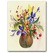 Bouquet, Brown Vase - Gift Enclosure Cards (set of 12)